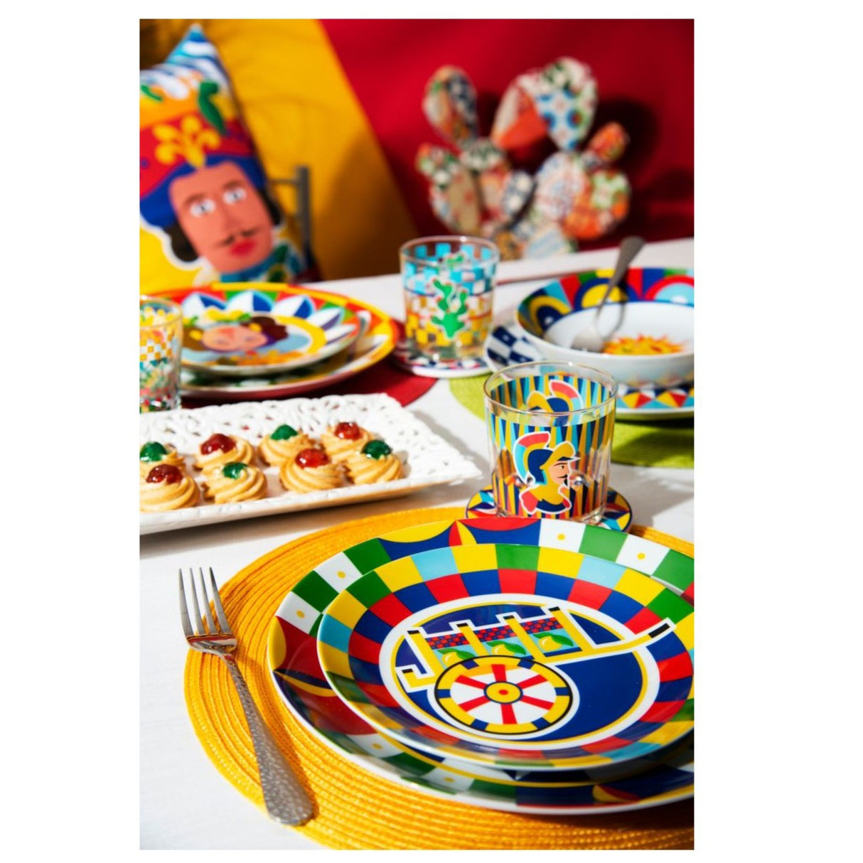 SOTTOBICCHIERI, 6 PEZZI, CERAMICA, STILE SICILIANO SICILIAN RHAPSODY by Excelsa