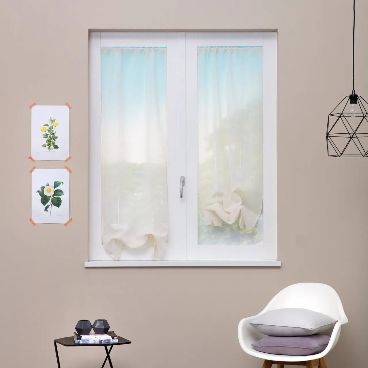 Coppia Tendine New Cambogia con Tunnel e 2 Roll Up Centrali 60x150cm o 60x230cm - Linea Oro