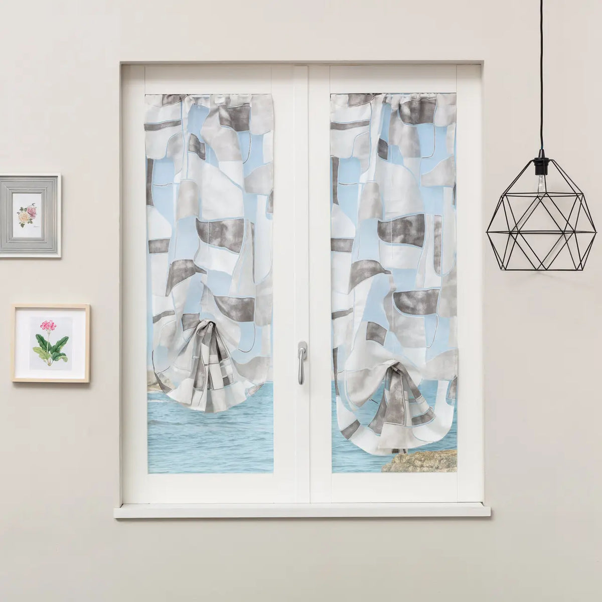 Coppia Tendine Devoreh Nagoya con Tunnel e Roll Up Centrale 60x150cm o 60x230cm - Linea Oro