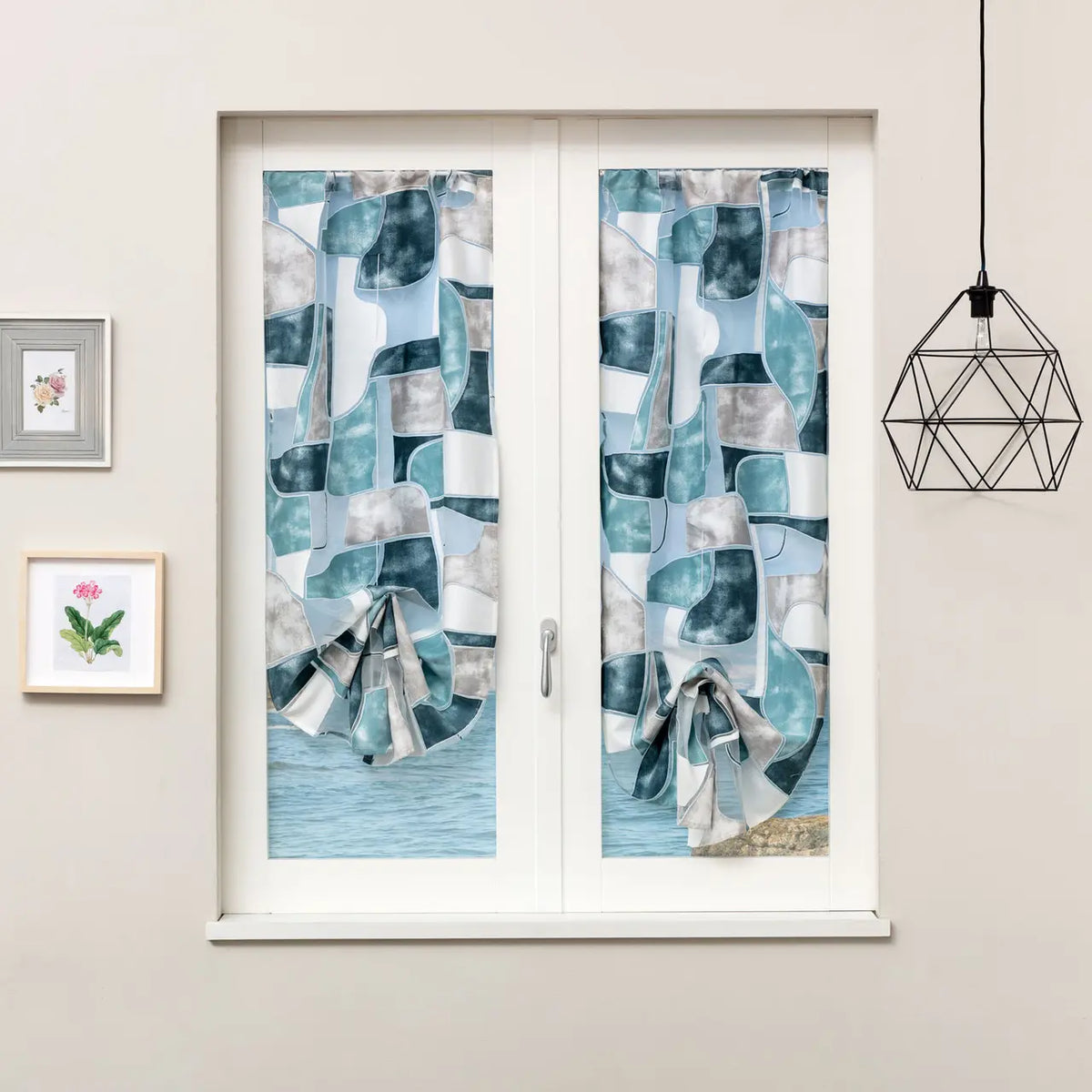 Coppia Tendine Devoreh Nagoya con Tunnel e Roll Up Centrale 60x150cm o 60x230cm - Linea Oro