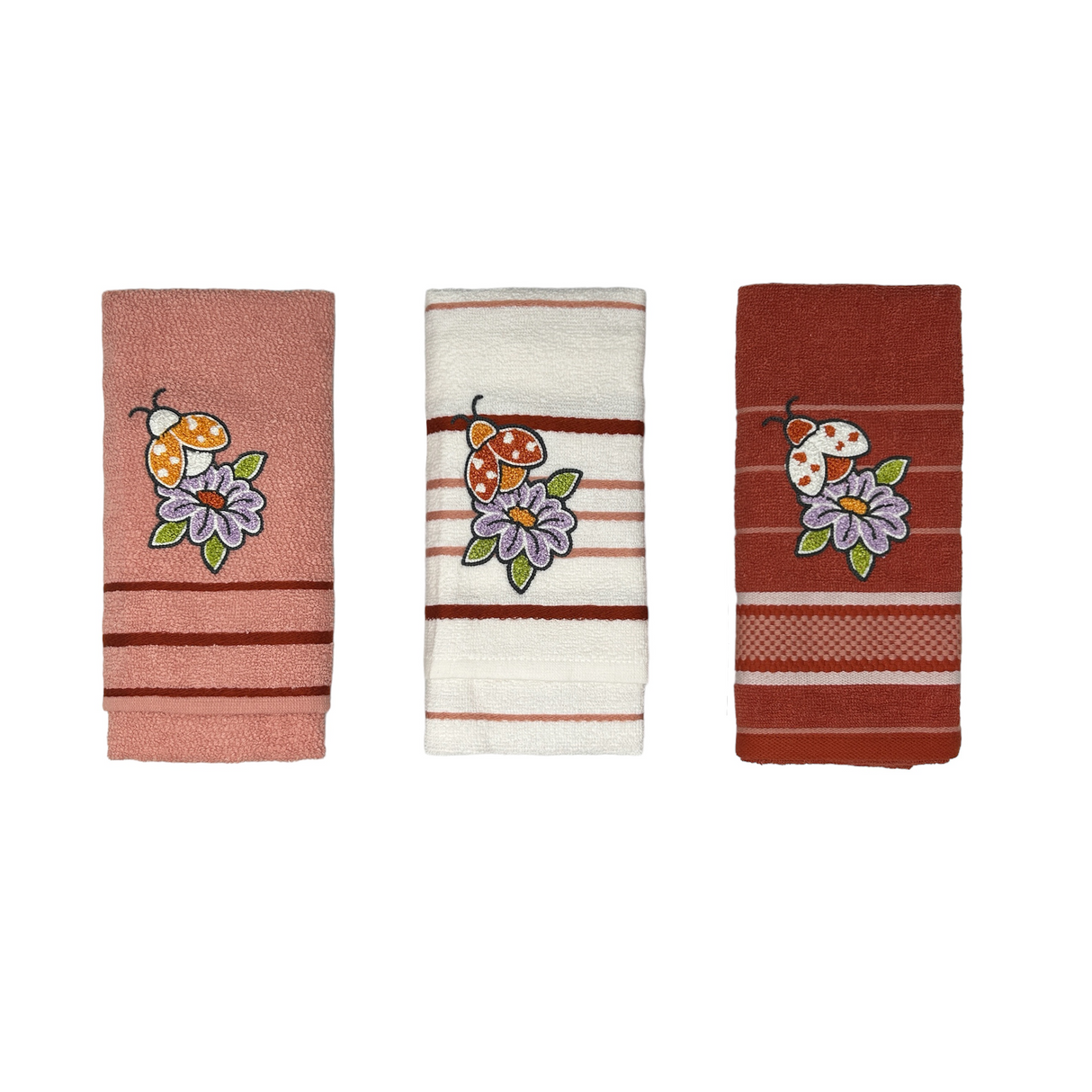 Tris Strofinacci Ricamati ROSSELLA B by Vingi