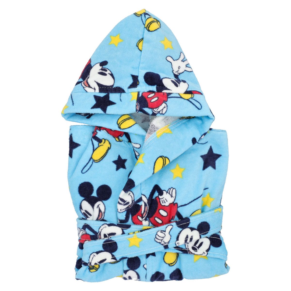 Accappatoio Con Cappuccio In Cotone Mickey Star 2 a 10 Anni Disney - Caleffi