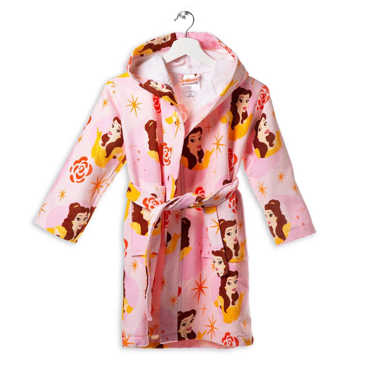Accappatoio Con Cappuccio In Cotone Principesse Belle 2 a 10 Anni Disney - Caleffi