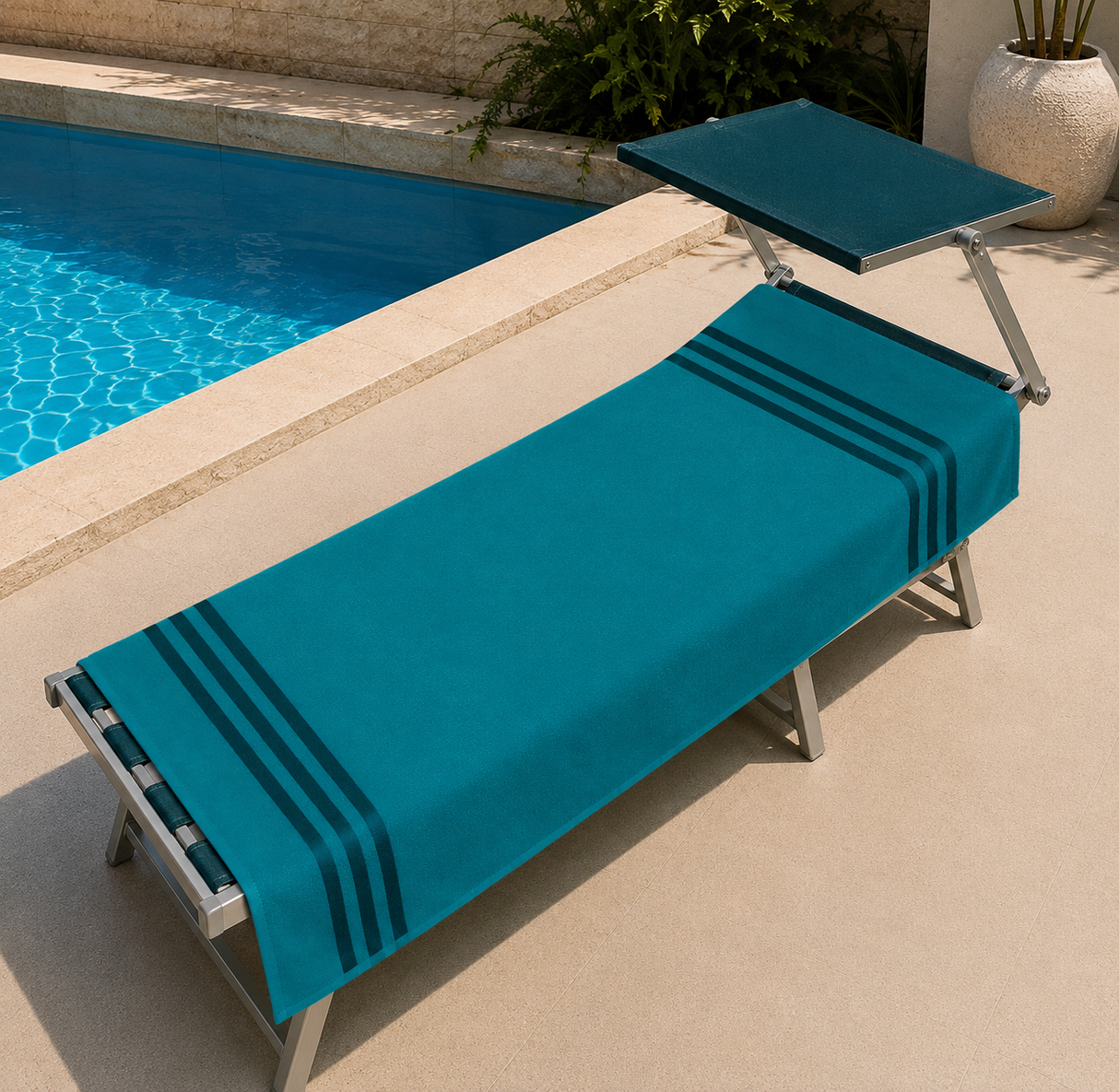 Telo Mare Polo Stripe 90x170 cm in Cotone e Spugna Assorbente