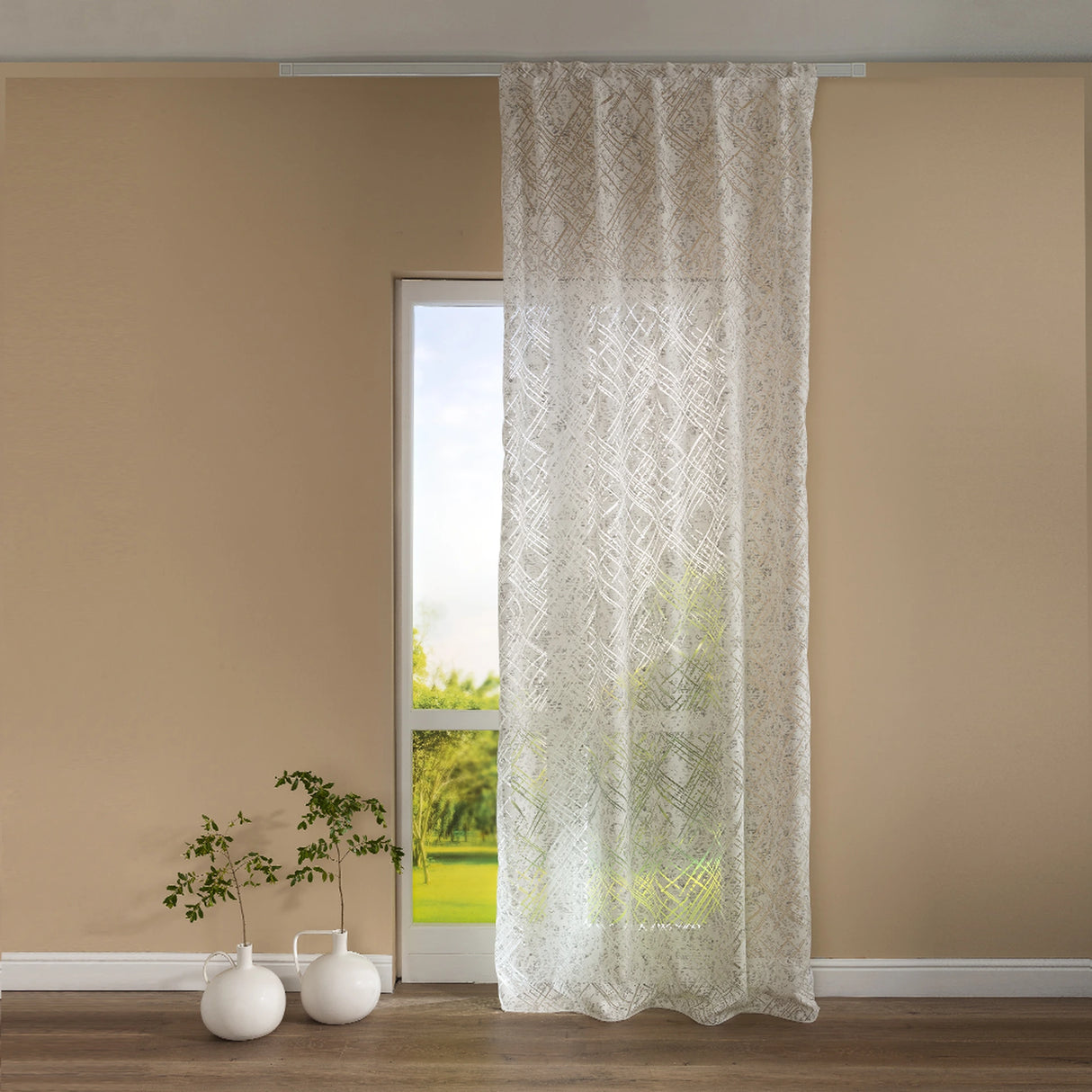 Pannello Tenda con Fascia Copri Bastone Abel Maè 145x290 cm - Via Roma 60