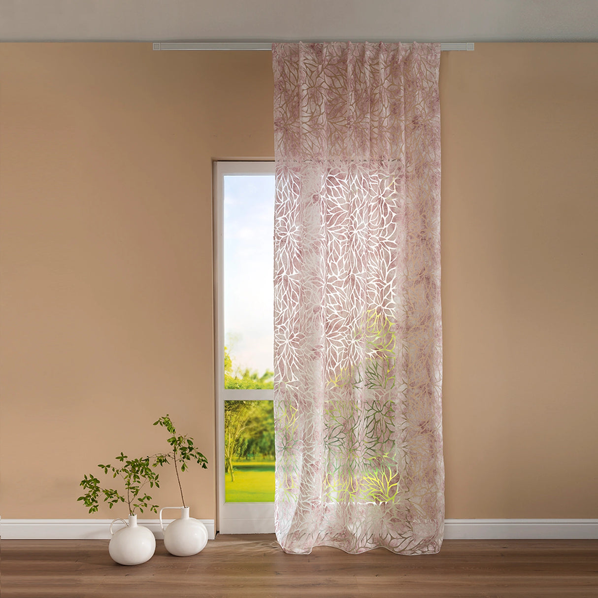 Pannello Tenda con Fascia Copri Bastone Baku Maè 145x290 cm/290x290 cm - Via Roma 60