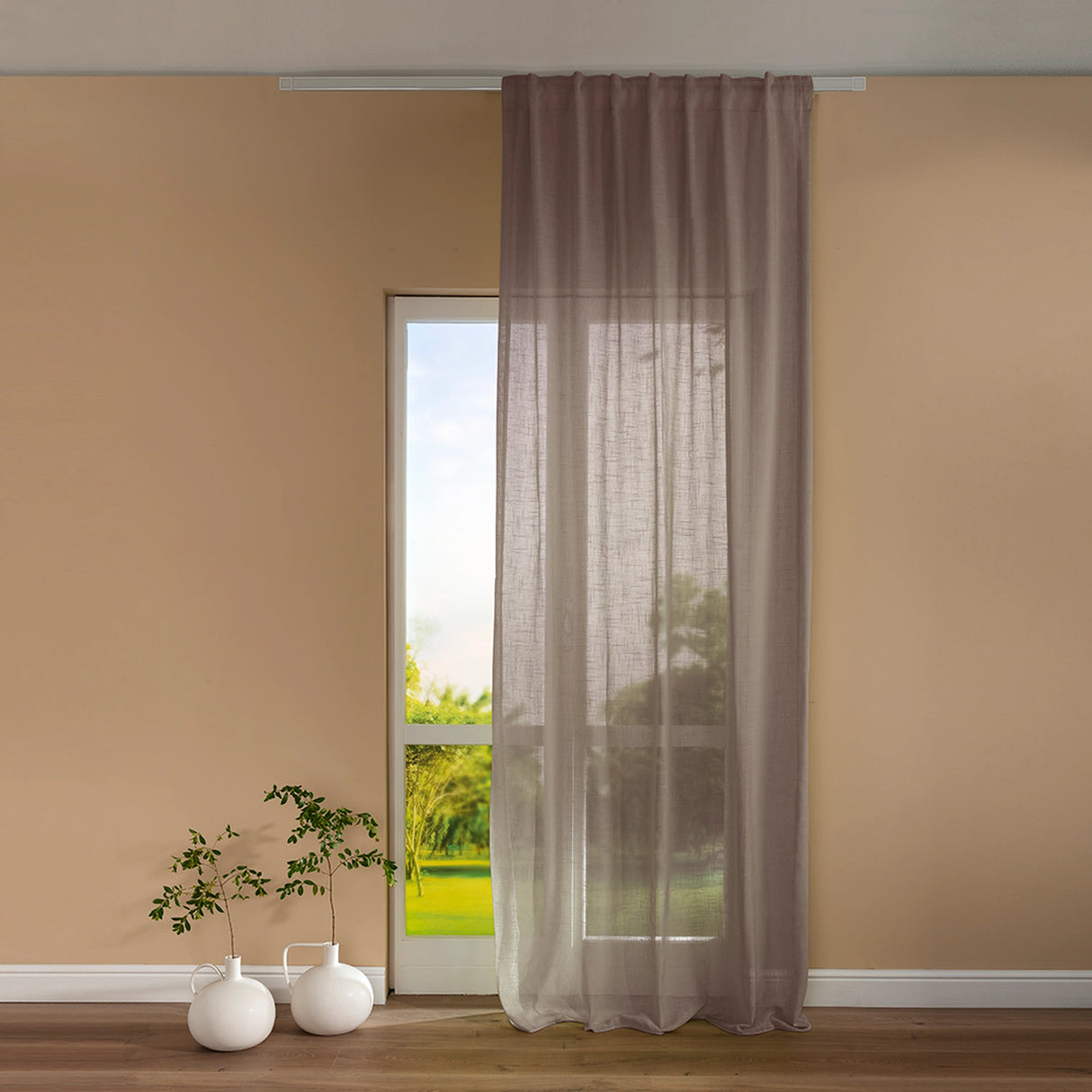 Pannello Tenda con Fascia Copri Bastone Ivanka Maè 145x290 cm - Via Roma 60