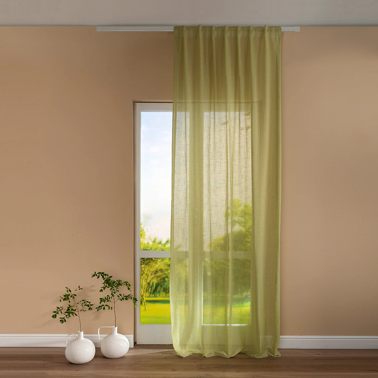 Pannello Tenda con Fascia Copri Bastone Ivanka Maè 145x290 cm - Via Roma 60