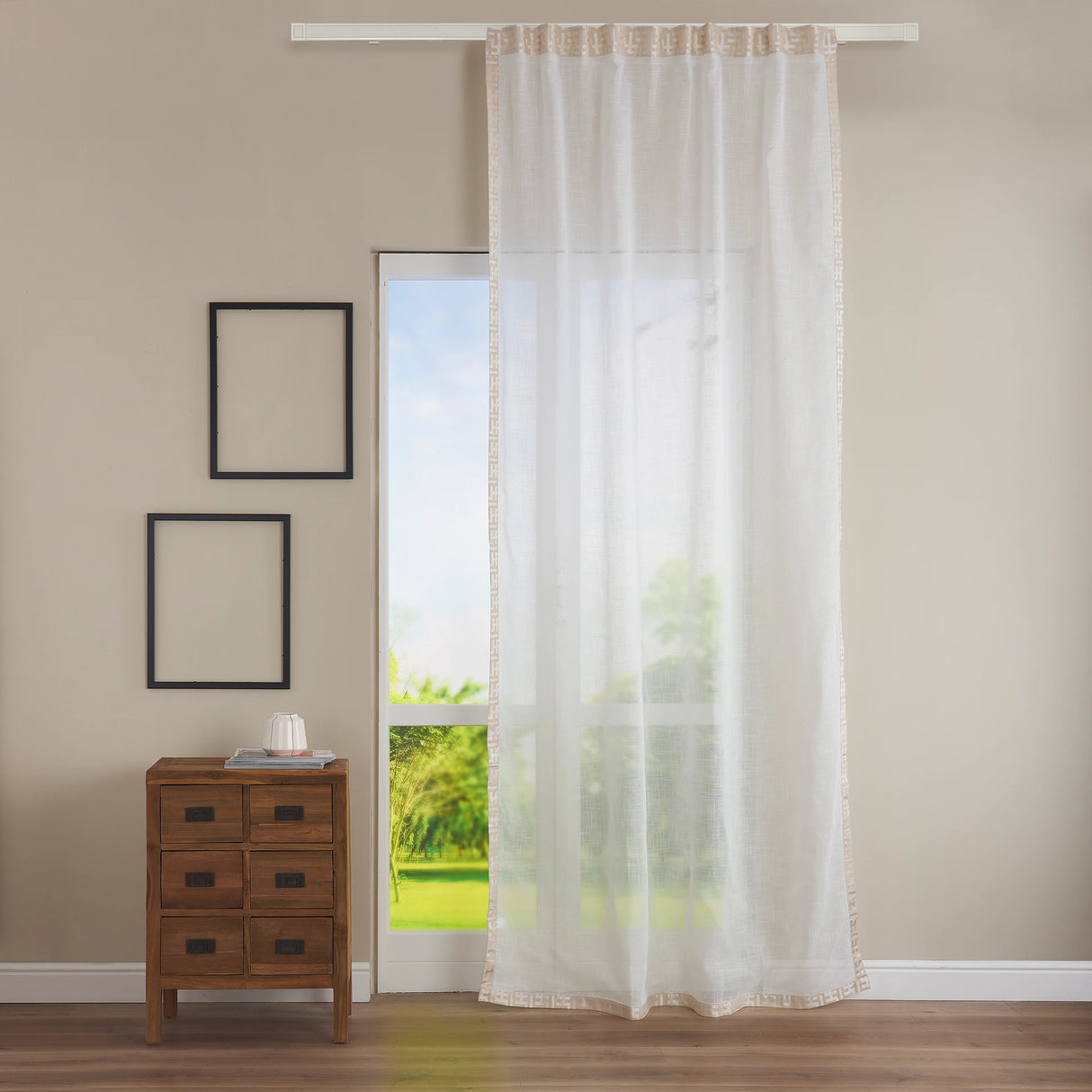 Pannello Tenda Trendy Maè 150x290 cm con Fascia Copribastone Regolabile - Via Roma 60