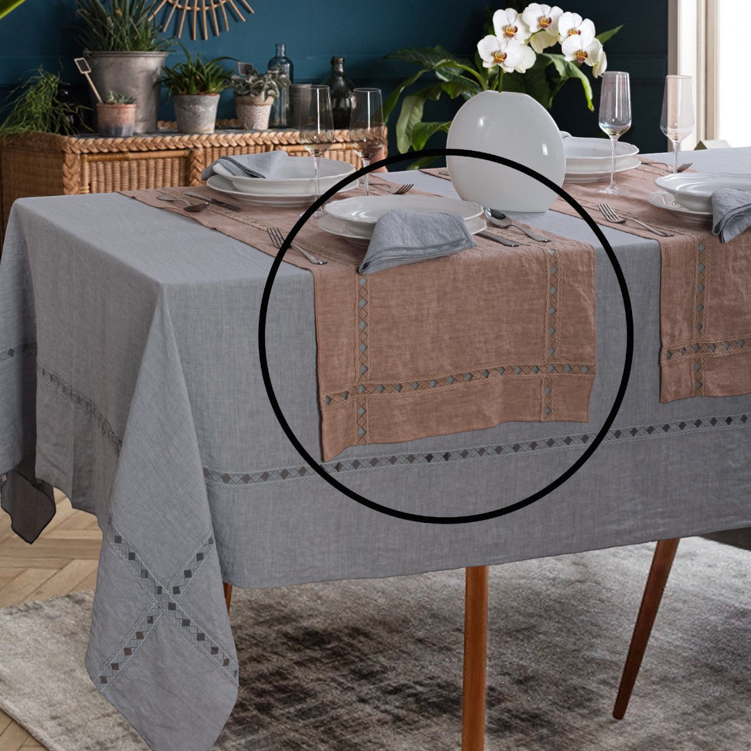 Servizio da tavola SAMANTHA x12 persone in lino by Serendipity