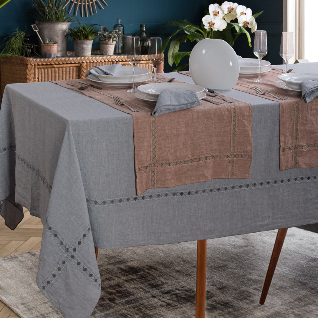 Servizio da tavola SAMANTHA x12 persone in lino by Serendipity