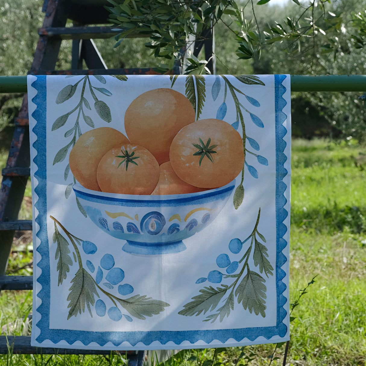Strofinaccio aranci Petracchi 50x70 cm in Cotone Made in Italy Asciughino Cucina