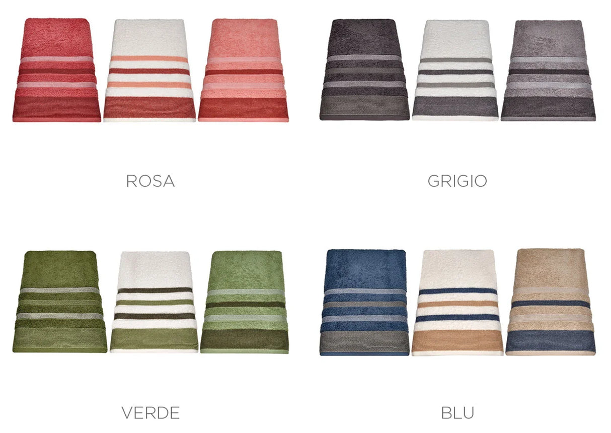 Set 3 Asciugamani Viso o 3 Ospite MULTICOLOR – Vingi