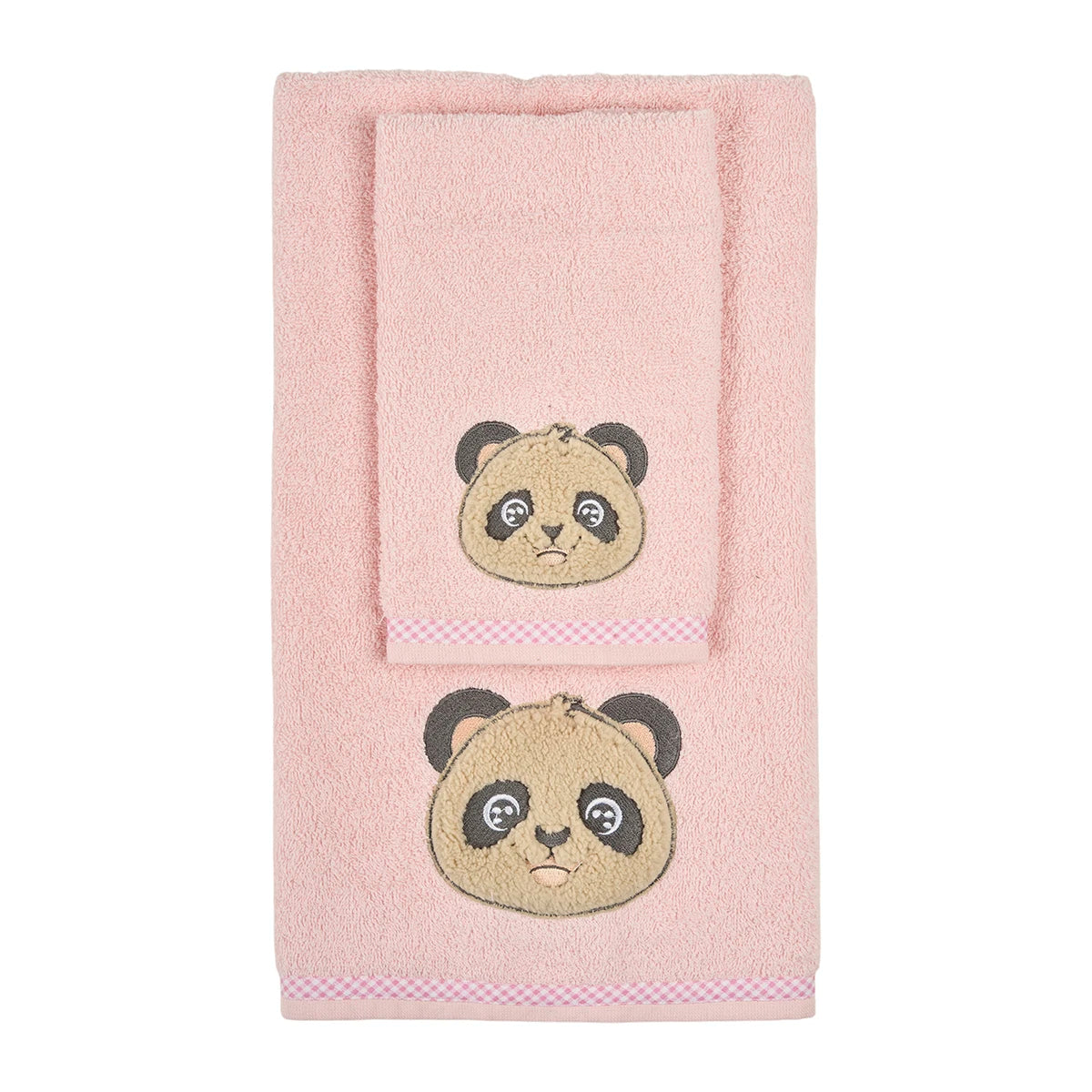 Set Asciugamani Baby 1+1 in Spugna di Cotone Panda - Vingi