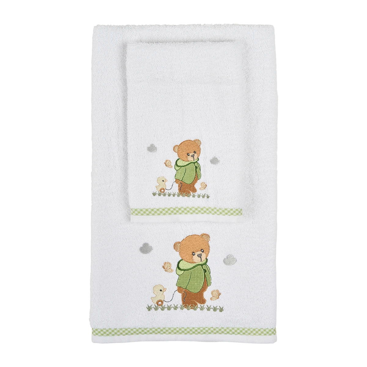 Set Asciugamani Baby 1+1 in Spugna di Cotone Winnie - Vingi