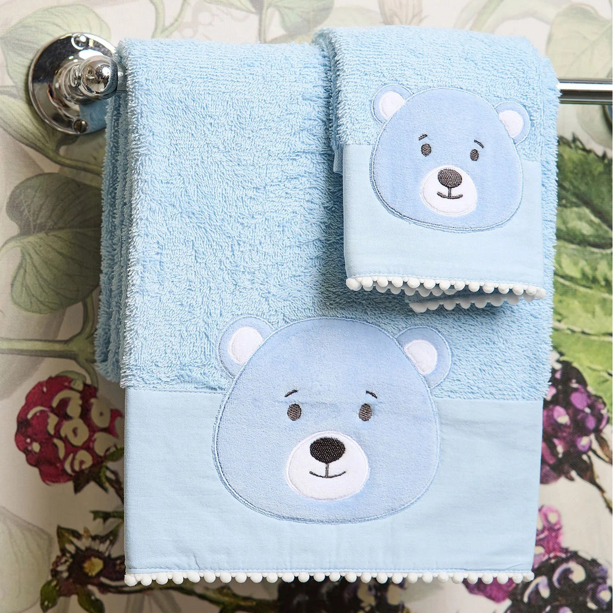 Set Asciugamani Baby 1+1 in Spugna di Cotone Yoghi - Vingi