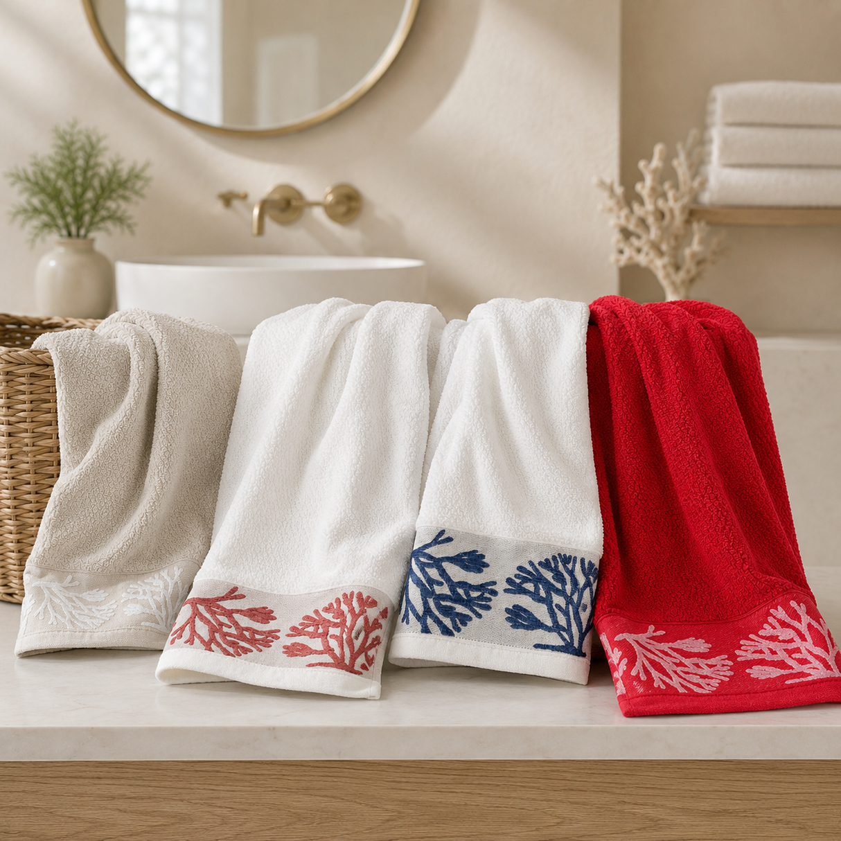 Set Asciugamani 1+1 MEDITERRANEA Linea Oro in Cotone 400 GSM – Viso e Ospite