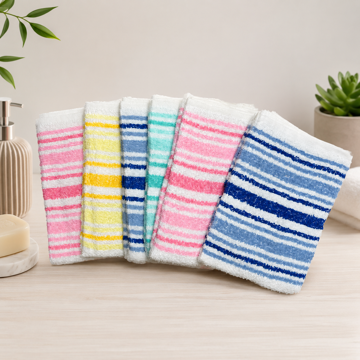 Set da 6 Ospite o Asciugamano Spugna Arina in puro cotone – Linea Oro