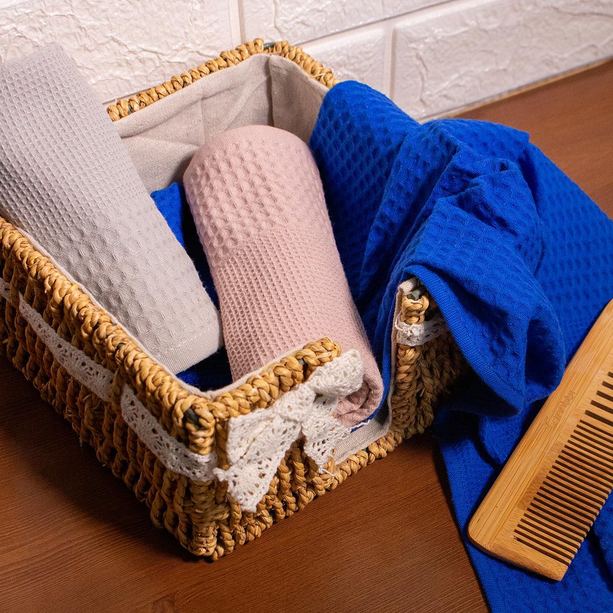 Set 1+1 Asciugamano e Ospite Nido D'Ape by Maestri Cotonieri