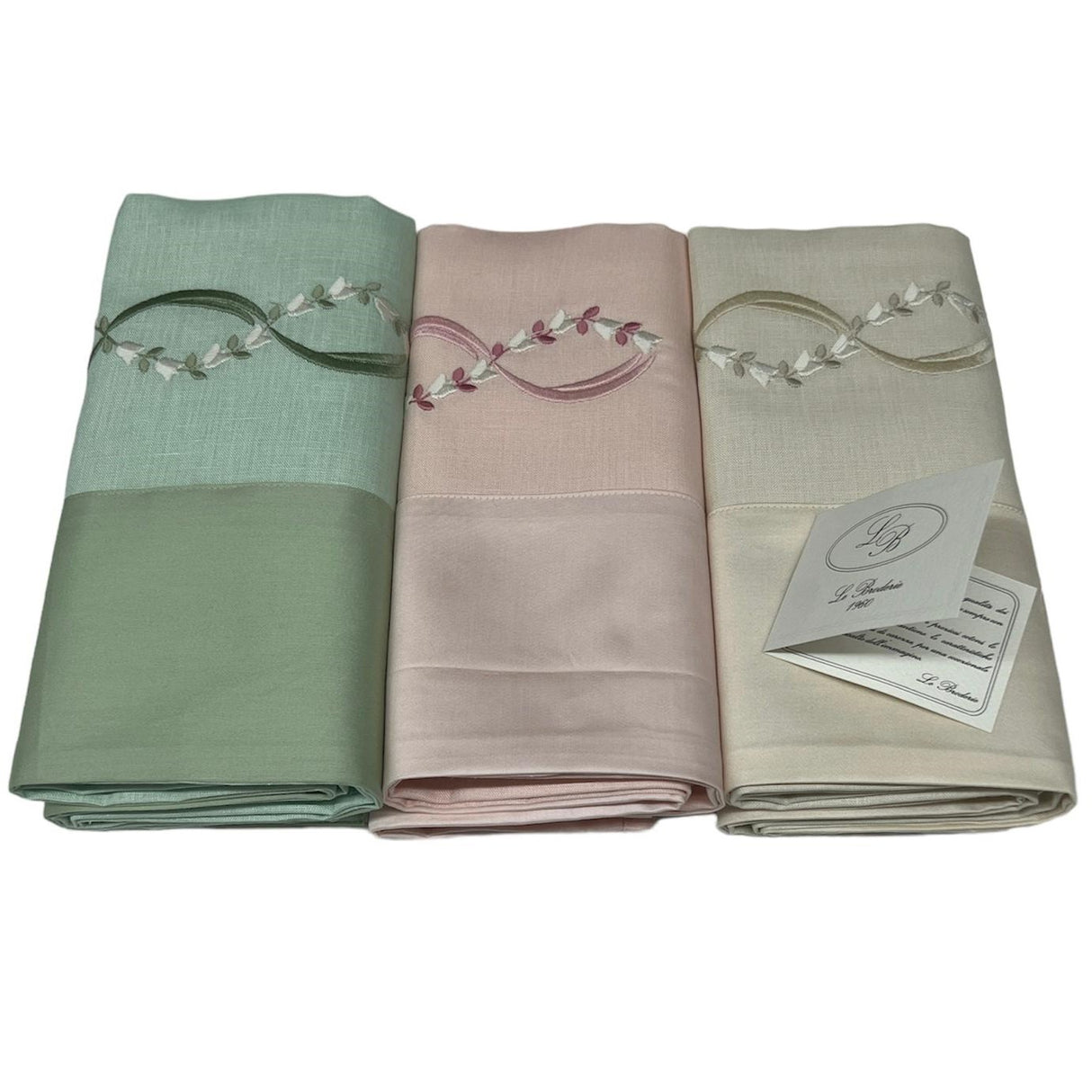 Set Asciugamani 3+3 in Puro Lino (varie fantasie) by Broderie