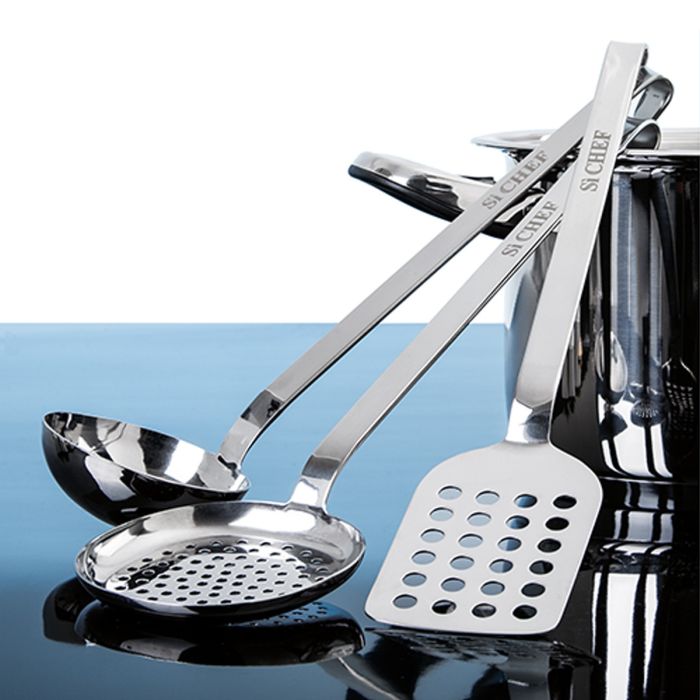 Batteria di Pentole da 22 Pezzi Sì Chef Linea Prestige in Acciaio Inox 18/10 Maestri Cotonieri Restaurant