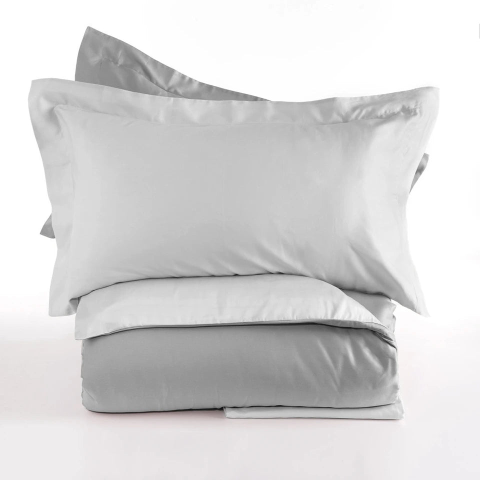 Completo Copripiumino Antibes Matrimoniale in Raso di Puro Cotone 200 TC – Via Roma 60