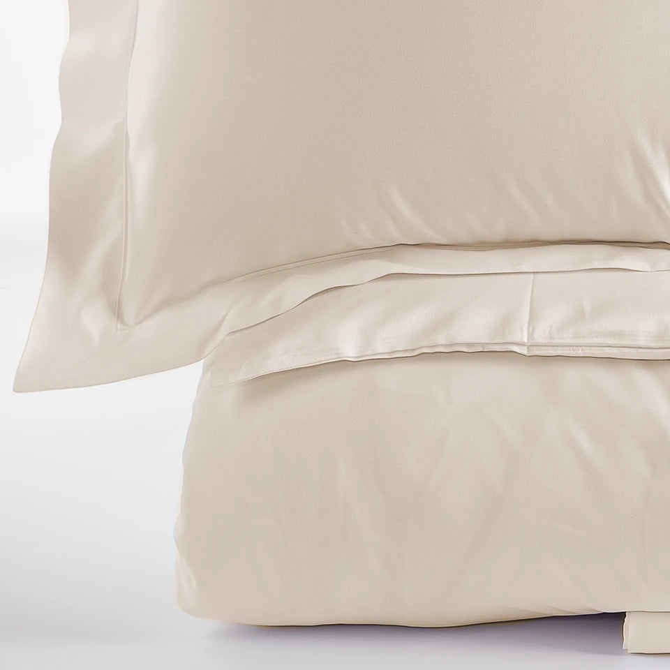 Completo Copripiumino Montecarlo Matrimoniale 1000 TC in Raso di Puro Cotone – Via Roma 60