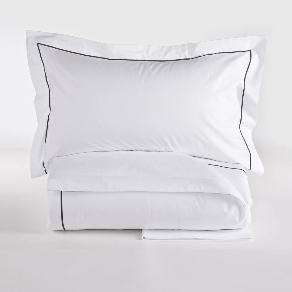 Completo Copripiumino Percalle Luxury Matrimoniale 200 TC in Puro Cotone – Via Roma 60