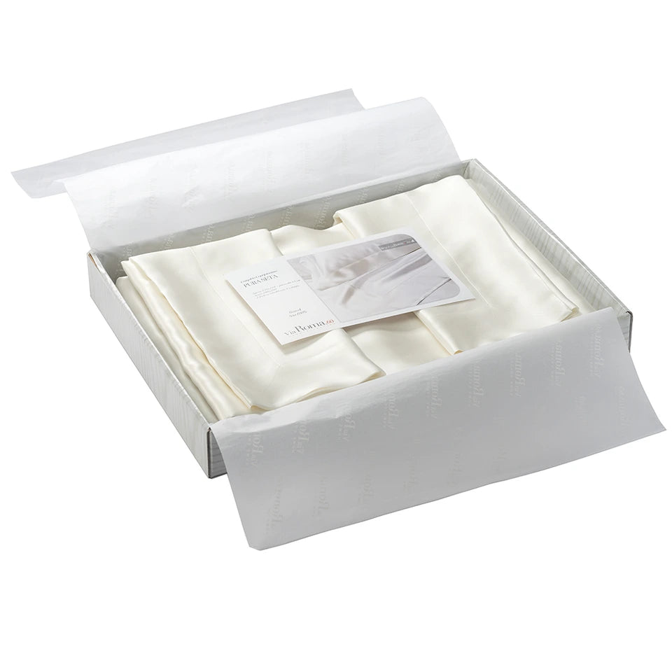 Completo Copripiumino Matrimoniale in Pura Seta 19 Momme – Via Roma 60