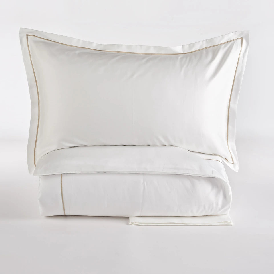 Completo Copripiumino Raso Luxury Matrimoniale 300 TC in Puro Cotone – Via Roma 60