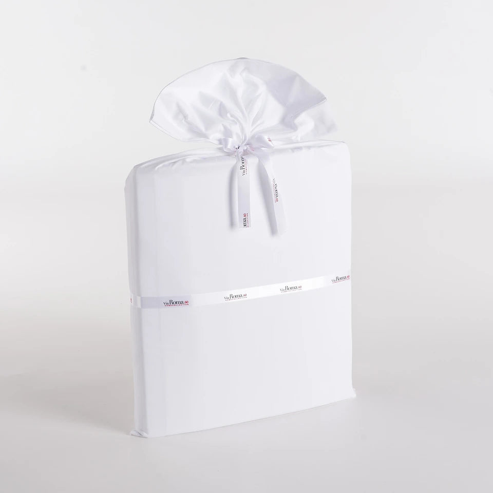 Completo Lenzuola Percalle Luxury Matrimoniale 200 TC in Puro Cotone – Via Roma 60