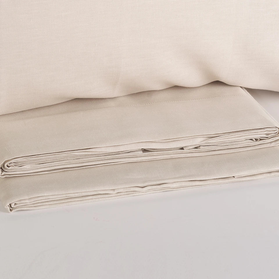 Completo Lenzuola Sharm Matrimoniale in 100% Lino Stone Wash – Via Roma 60– Via Roma 60