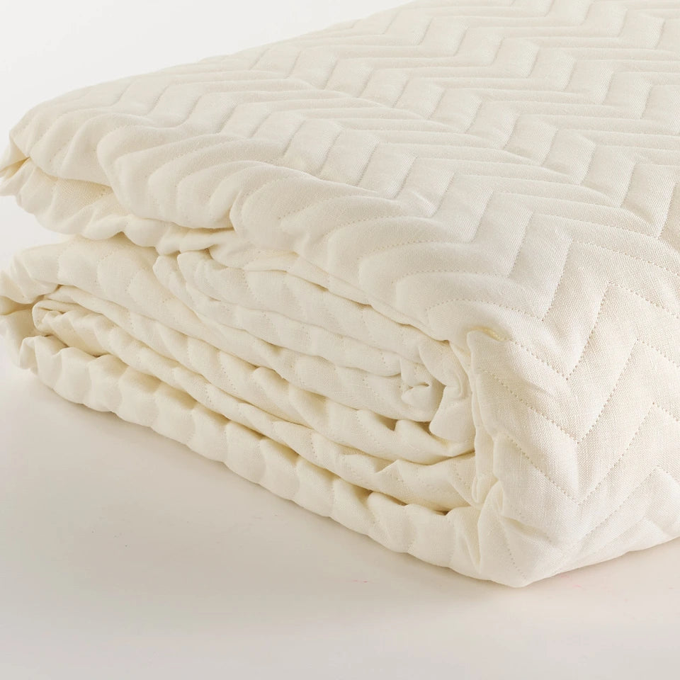 Trapuntino Quilt Sharm Matrimoniale in 100% Lino Stone Wash – Via Roma 60