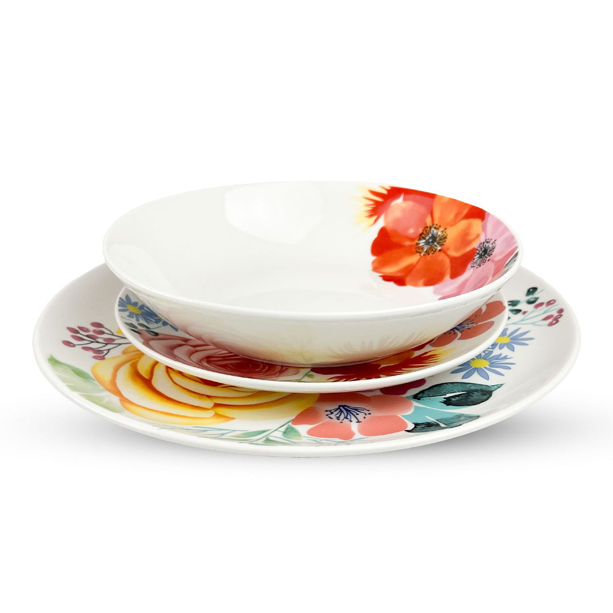 Servizio piatti 18 pezzi FLORES in Porcellana by Casa Collection