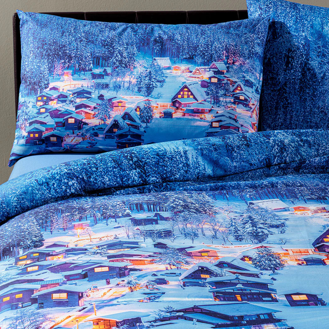 Completo Copripiumino Winter Mountain Sogni di Viaggio Caleffi – Matrimoniale Cotone