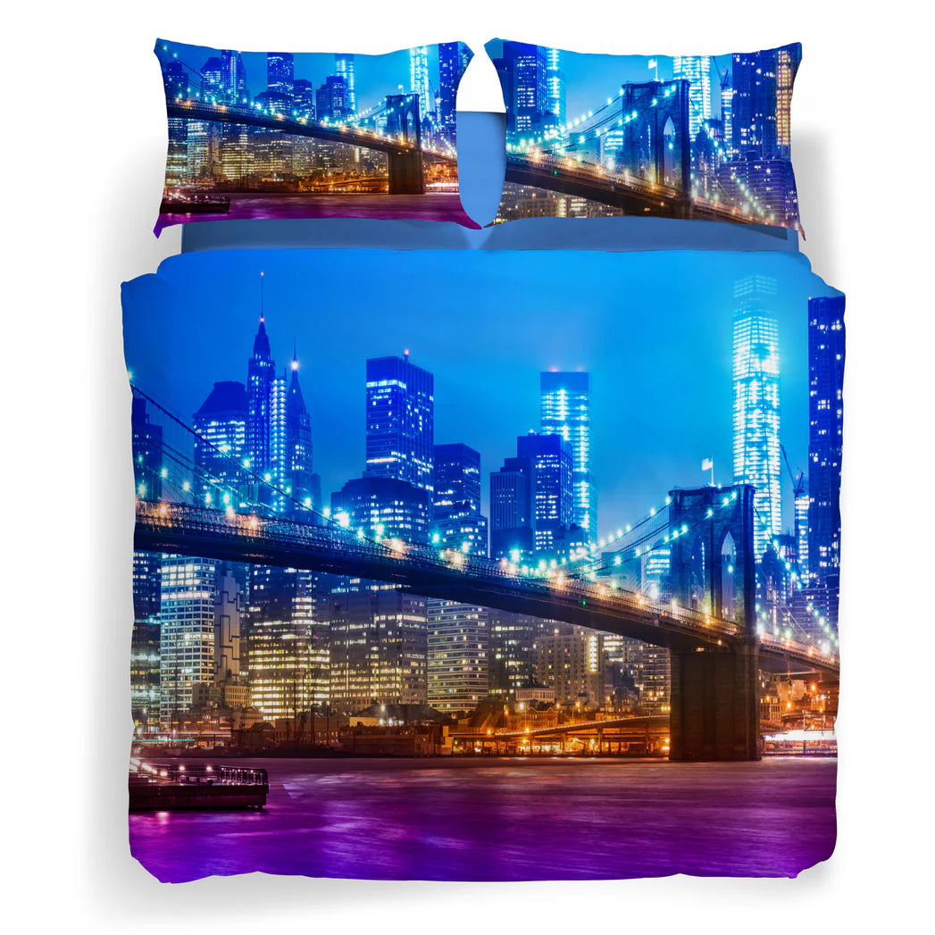 Completo Copripiumino Brooklyn Sogni di Viaggio Caleffi – Matrimoniale Cotone