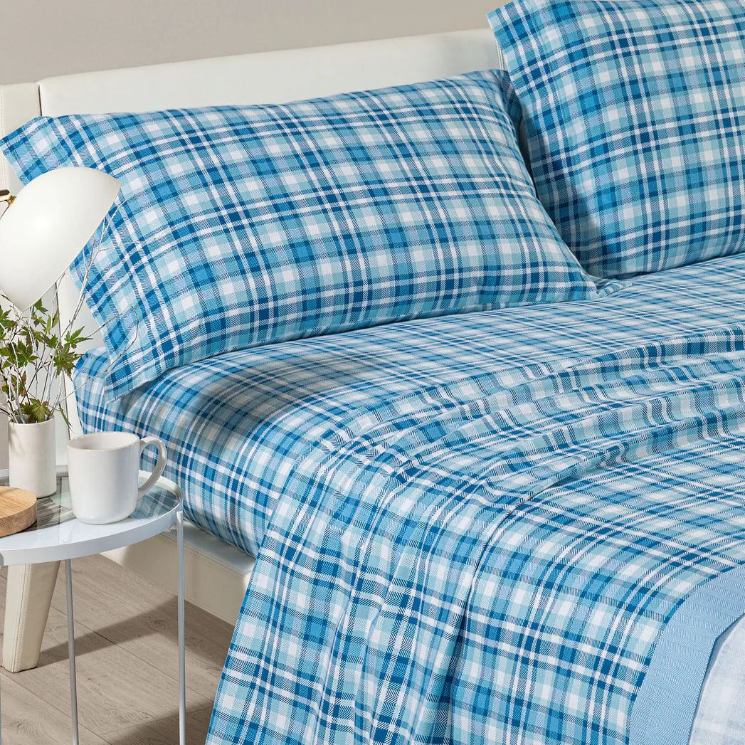 Completo Lenzuola CLUB HOUSE in Flanella Matrimoniale – Caleffi