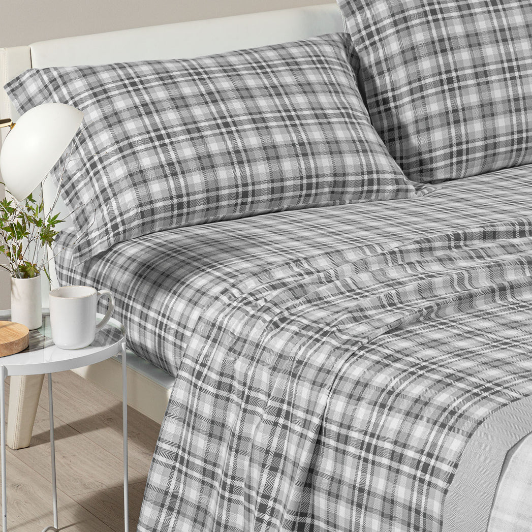 Completo Lenzuola CLUB HOUSE in Flanella Matrimoniale – Caleffi