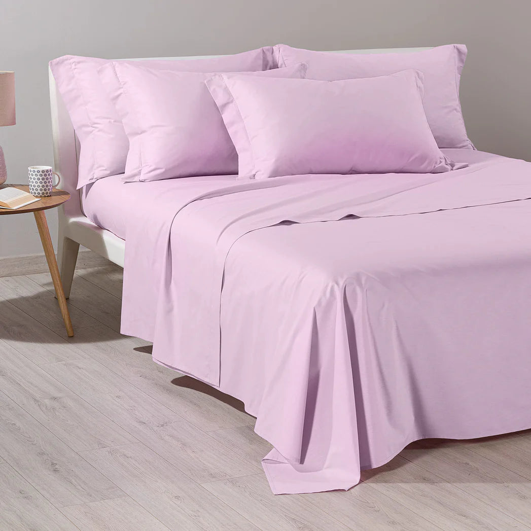 Completo Lenzuola In Cotone Cotone Tinta Unita Matrimoniale - Caleffi