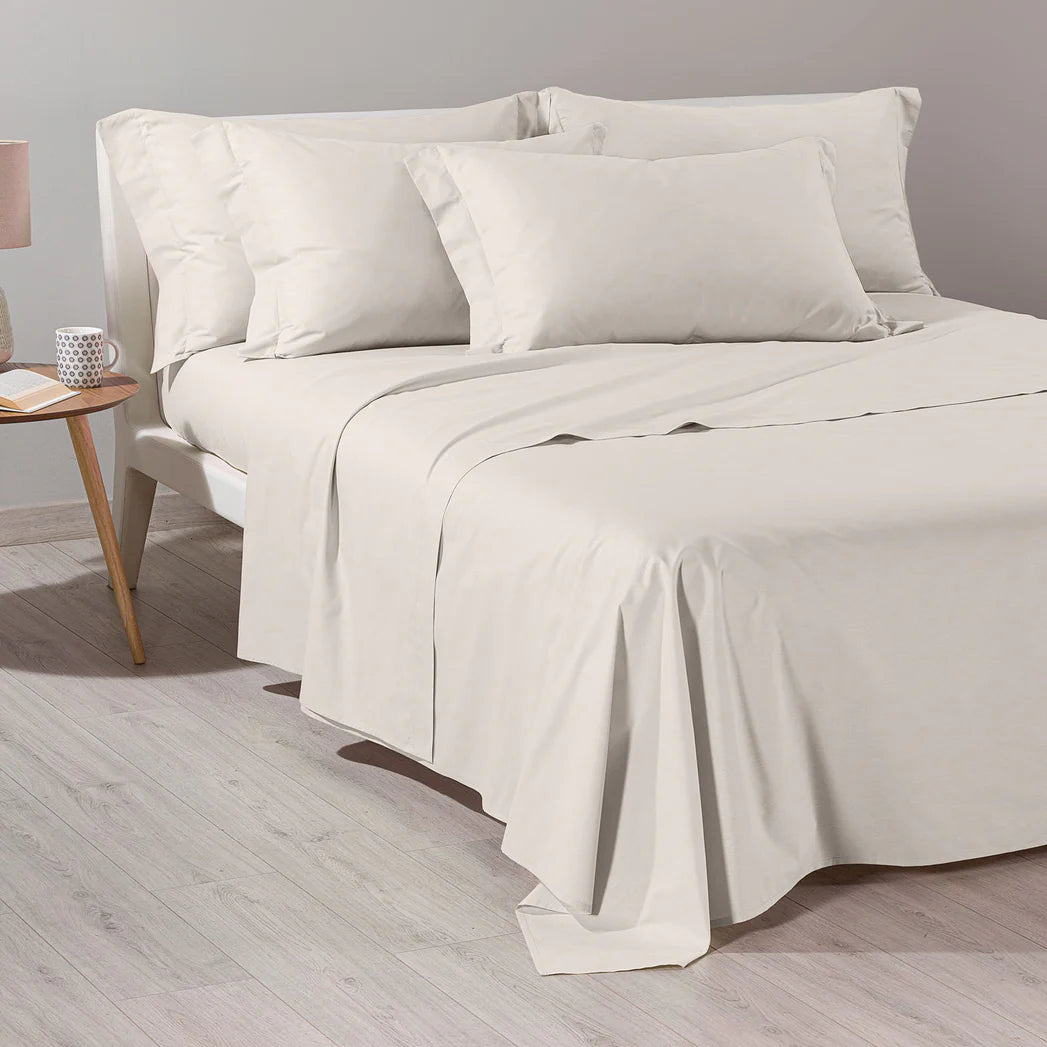 Completo Lenzuola In Cotone Cotone Tinta Unita Matrimoniale - Caleffi