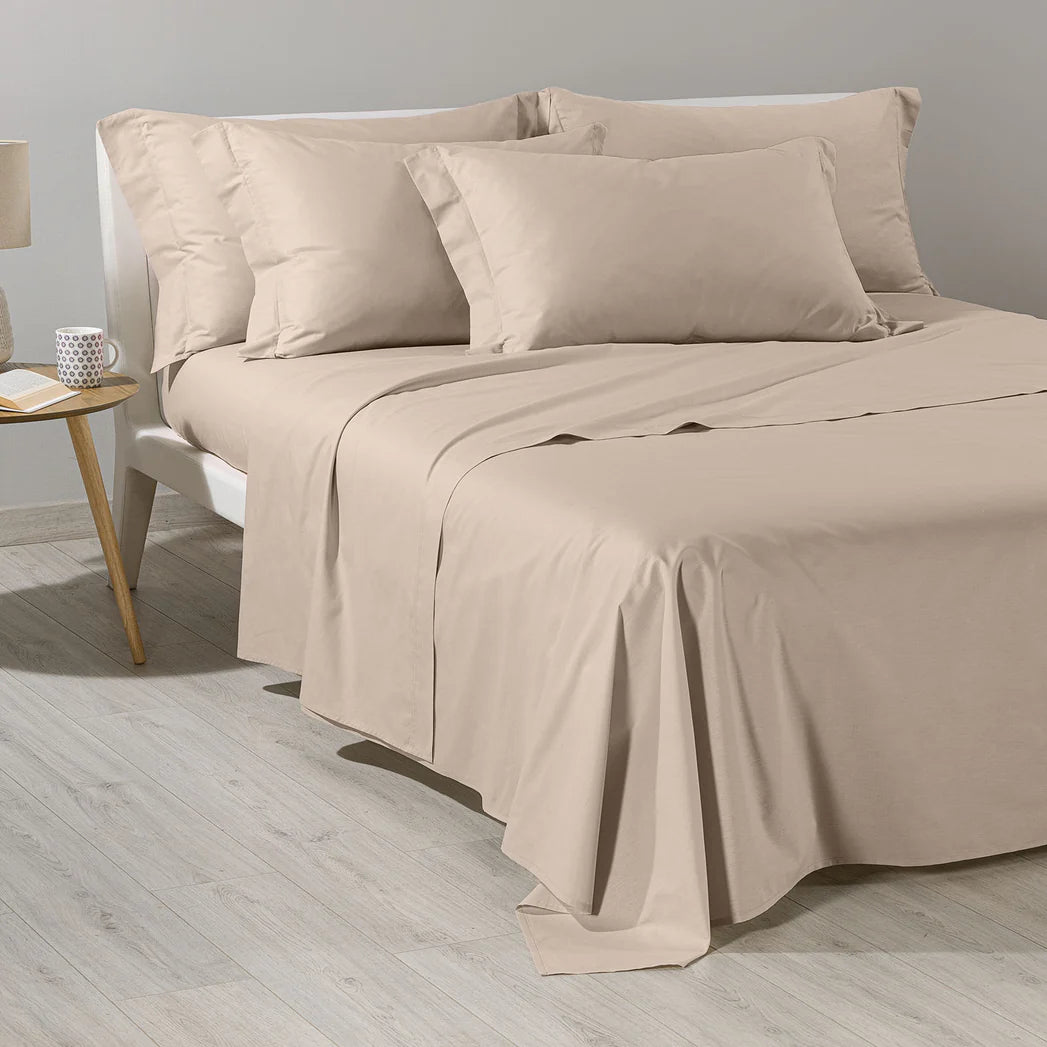 Completo Lenzuola In Cotone Cotone Tinta Unita Matrimoniale - Caleffi