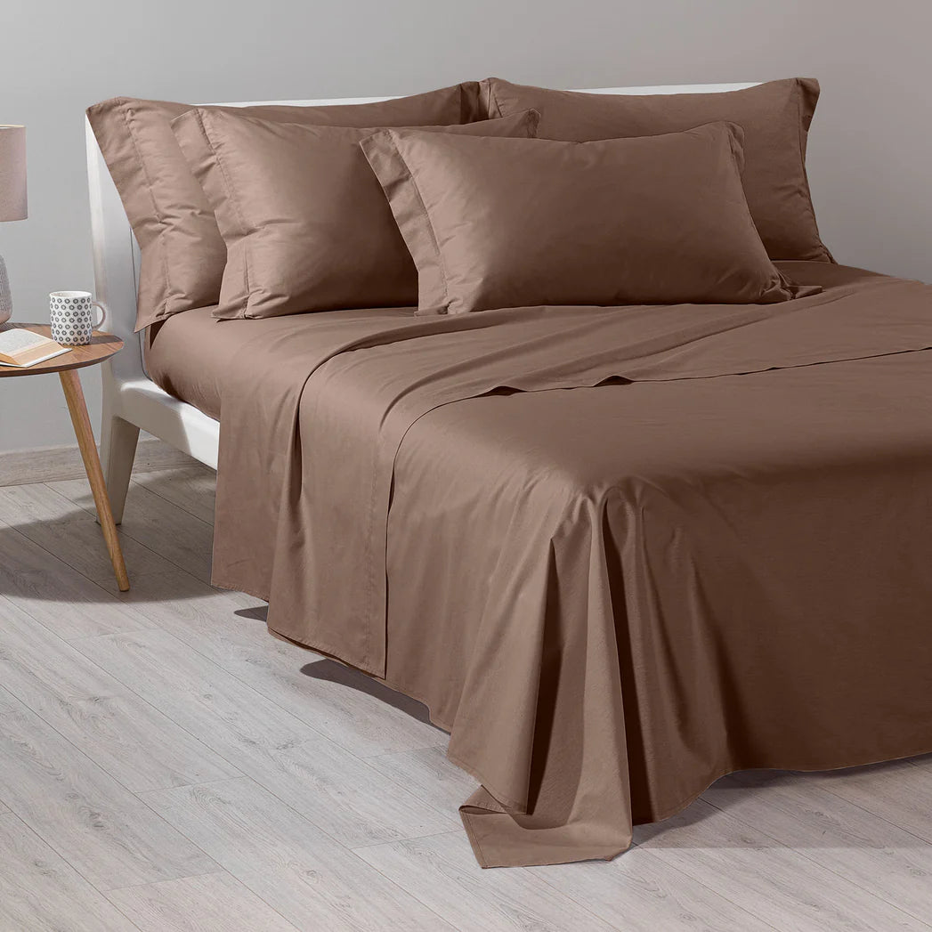 Completo Lenzuola In Cotone Cotone Tinta Unita Matrimoniale - Caleffi