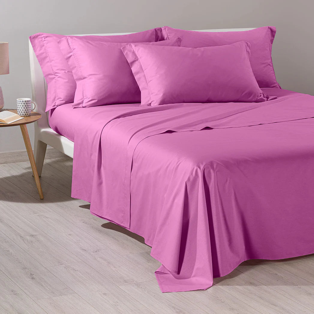 Completo Lenzuola In Cotone Cotone Tinta Unita Matrimoniale - Caleffi