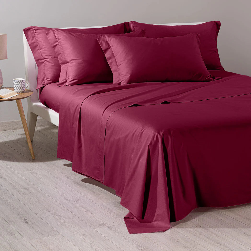 Completo Lenzuola In Cotone Cotone Tinta Unita Matrimoniale - Caleffi