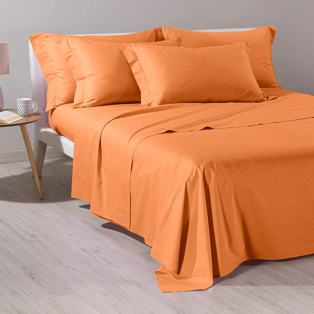 Completo Lenzuola In Cotone Cotone Tinta Unita Matrimoniale - Caleffi