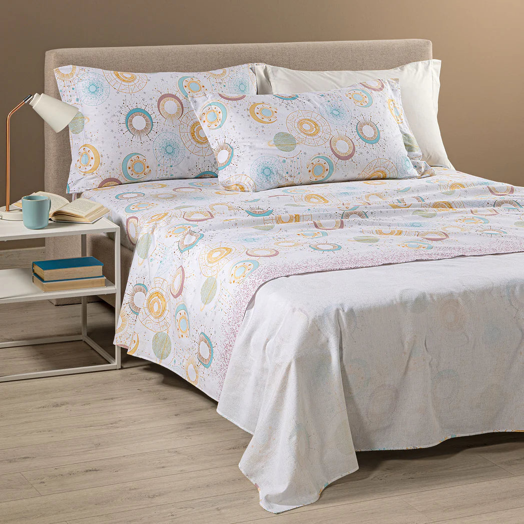 Completo Lenzuola Luna in Flanella Matrimoniale – Caleffi