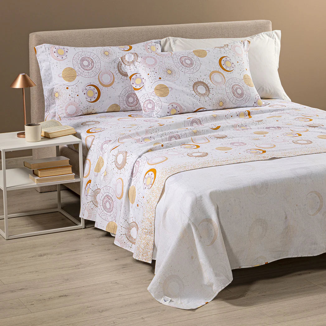 Completo Lenzuola Luna in Flanella Matrimoniale – Caleffi