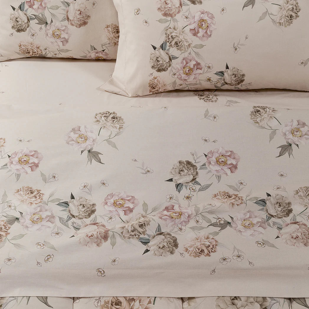 Completo Lenzuola PEONIA QUEEN By Caleffi