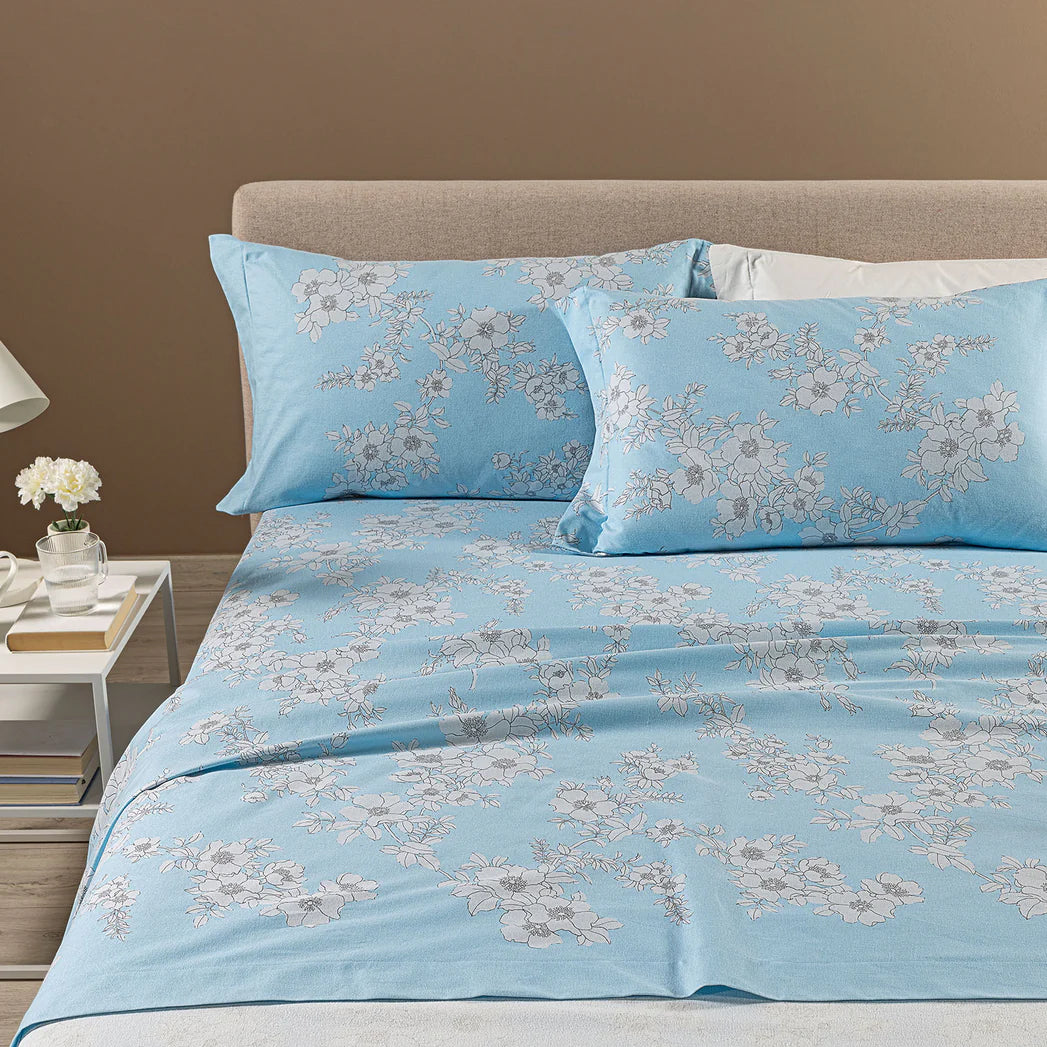 Completo Lenzuola SERENITY in Flanella Matrimoniale – Caleffi