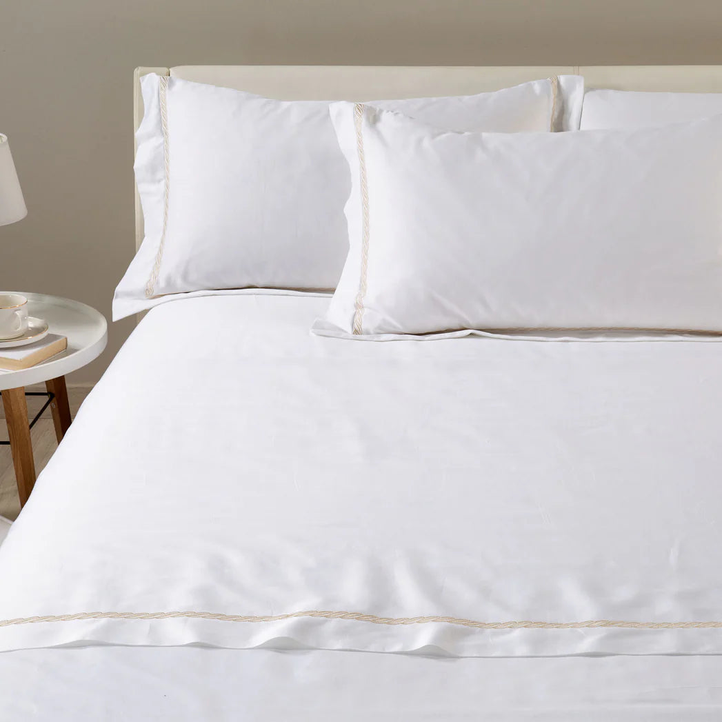 Completo Lenzuola In Percalle Treccia - Caleffi